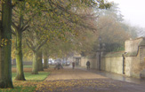 Palace Green Cottage glimpsed through early mist